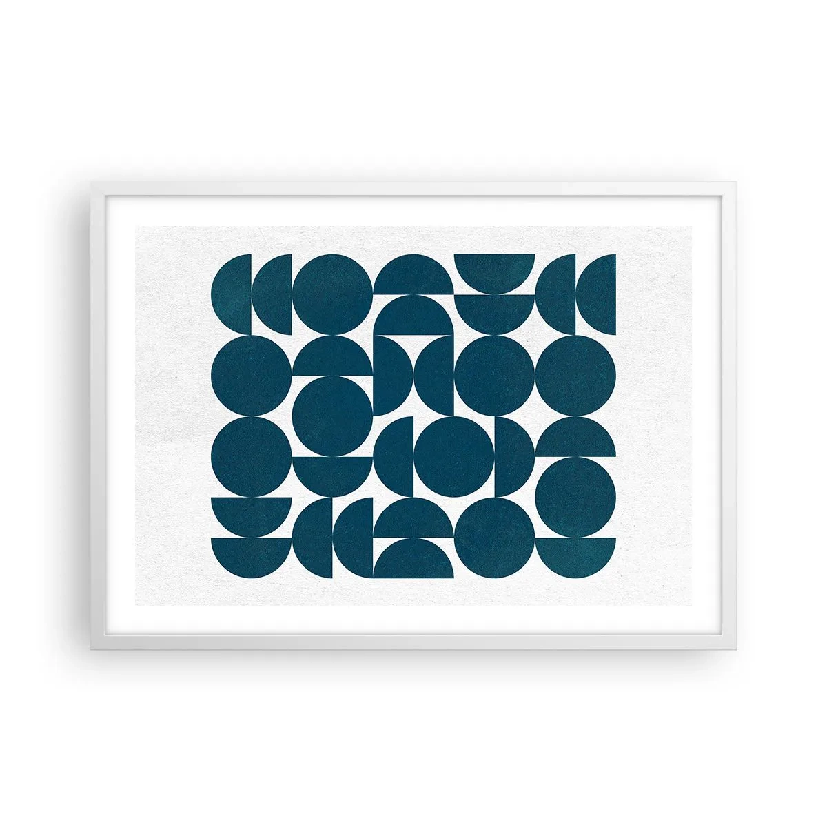 Affisch i vit ram - Cirklar och halvcirklar - 70x50 cm