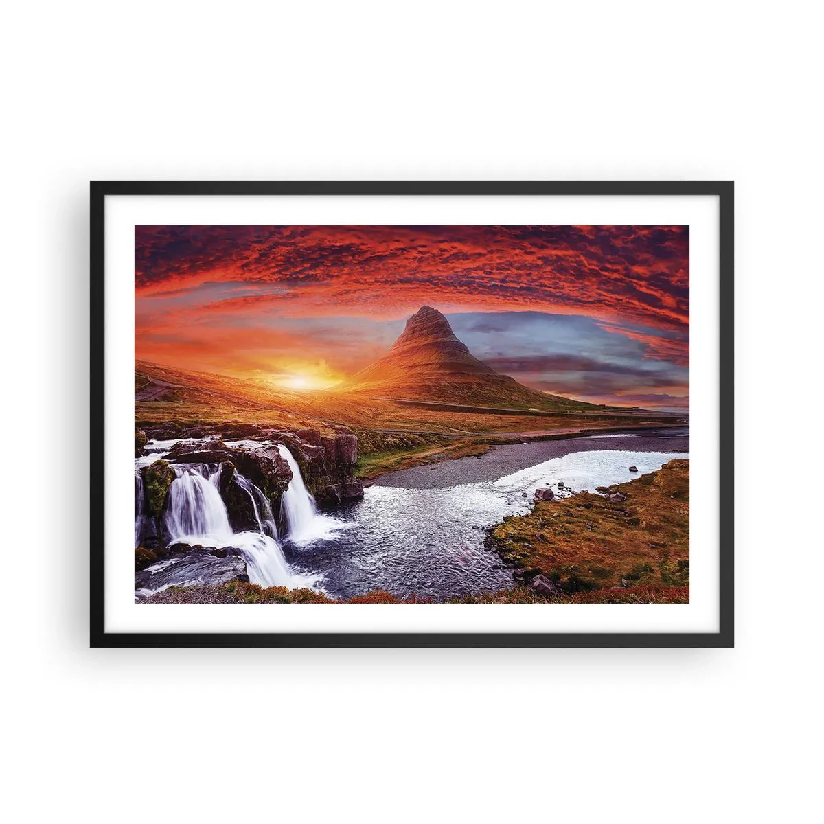 Affisch i svart ram - Utsikt över Midgård - 70x50 cm