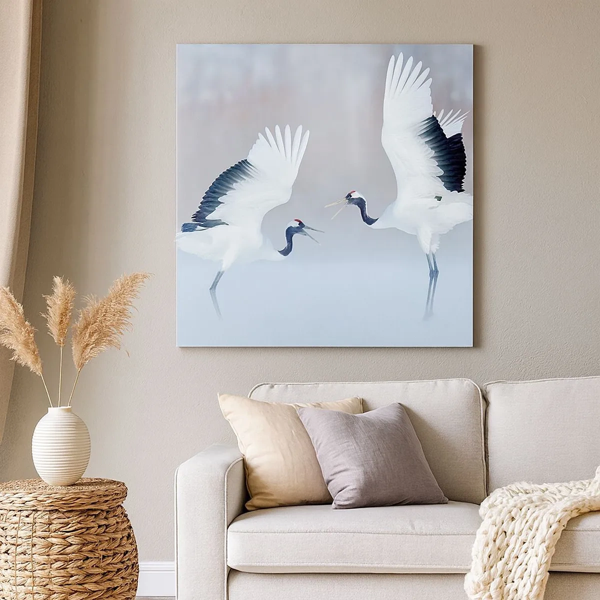 Canvastavla - Bild på duk - Dansen i dimman - 30x30 cm