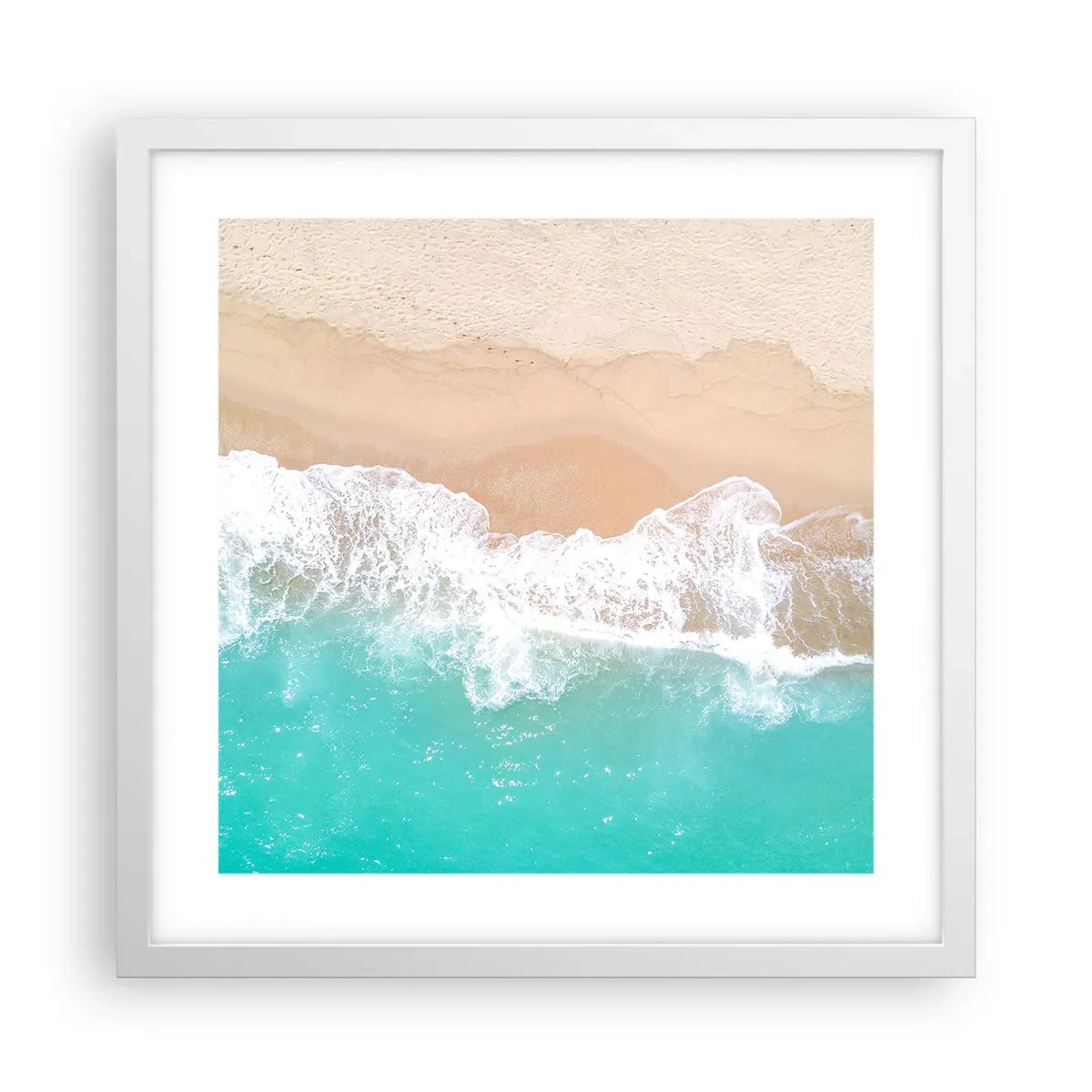 Affisch i vit ram - Smekande beröring - 40x40 cm