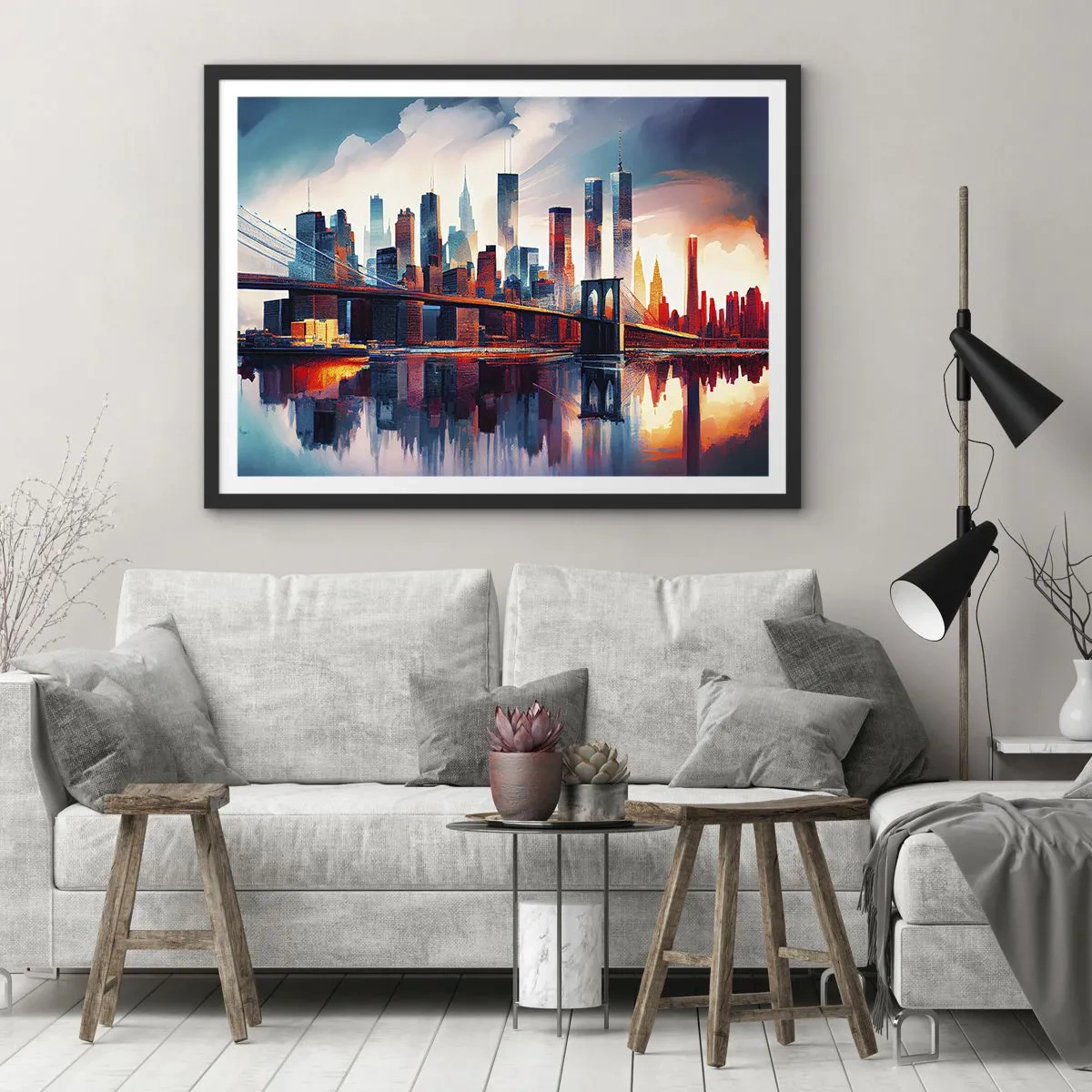 Affisch i svart ram - Fenomenala New York - 70x50 cm
