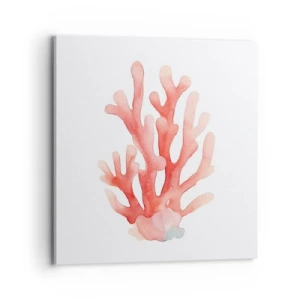 Canvastavla - Bild på duk - Korallfärgad korall - 70x70 cm