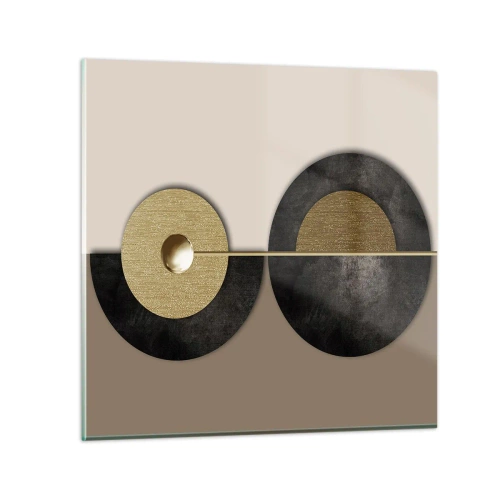 Glastavla - Bild på glas - Variationer runt en cirkel - 40x40 cm