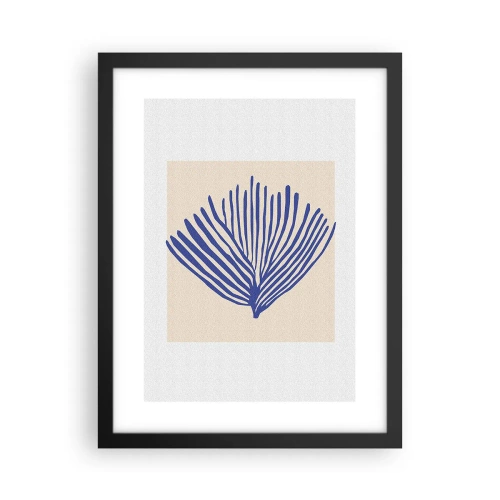 Affisch i svart ram - Blå solfjäder - 30x40 cm