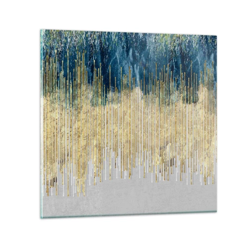 Glastavla - Bild på glas - Förgylld gräns - 70x70 cm