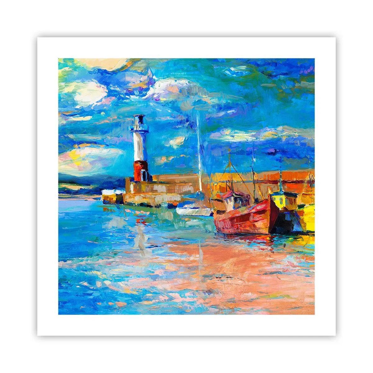 Affisch - Eftermiddag i regnbågsviken - 50x50 cm