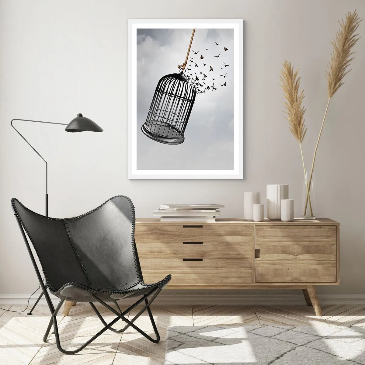 Affisch i vit ram - Tro...Hopp...Frihet! - 40x50 cm