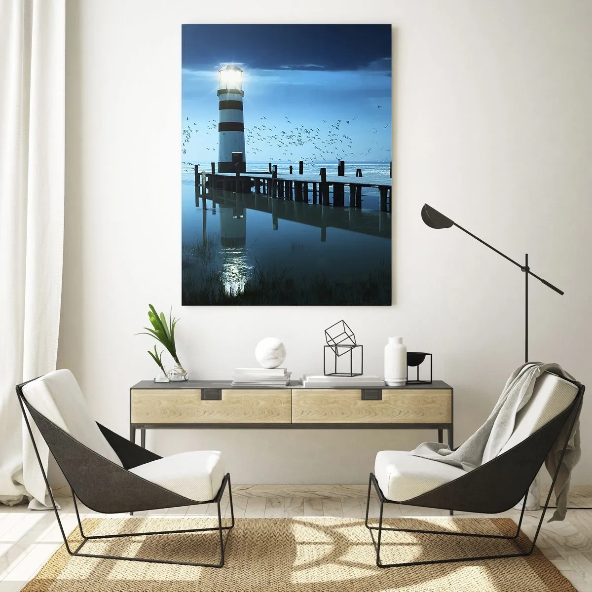Glastavla - Bild på glas - Och du är inte längre rädd för mörkret - 50x70 cm