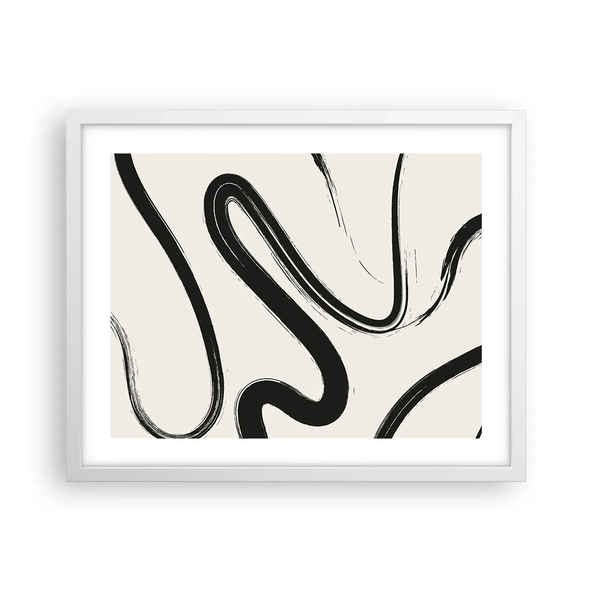Affisch i vit ram - Svart och vit elegans - 50x40 cm