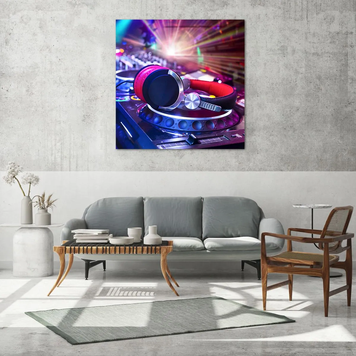 Glastavla - Bild på glas - Låt partyt börja - 40x40 cm