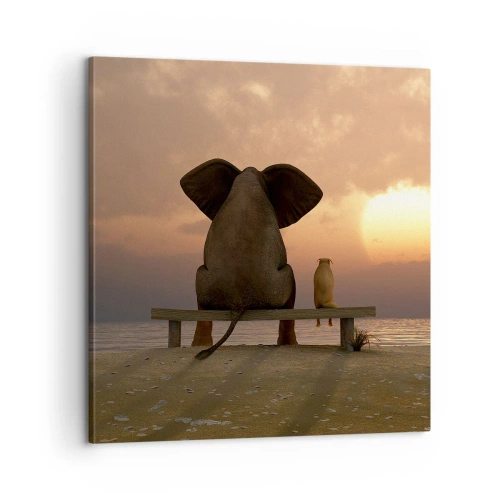 Canvastavla - Bild på duk - Det är bra att vara tyst tillsammans - 60x60 cm