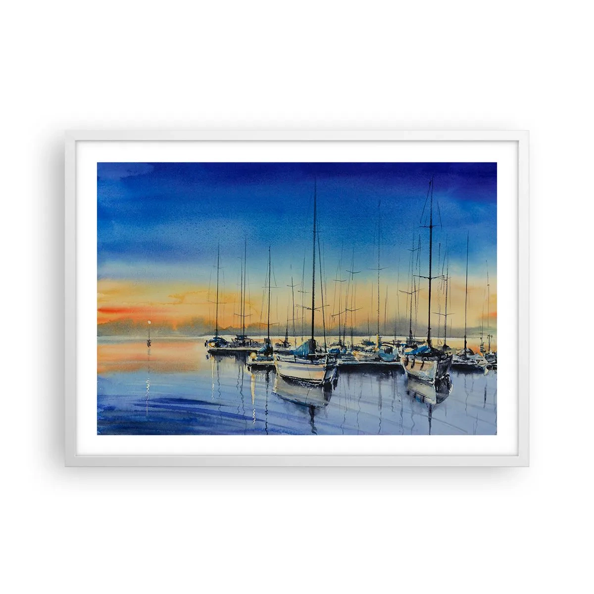 Affisch i vit ram - Slutet på en bra dag - 70x50 cm