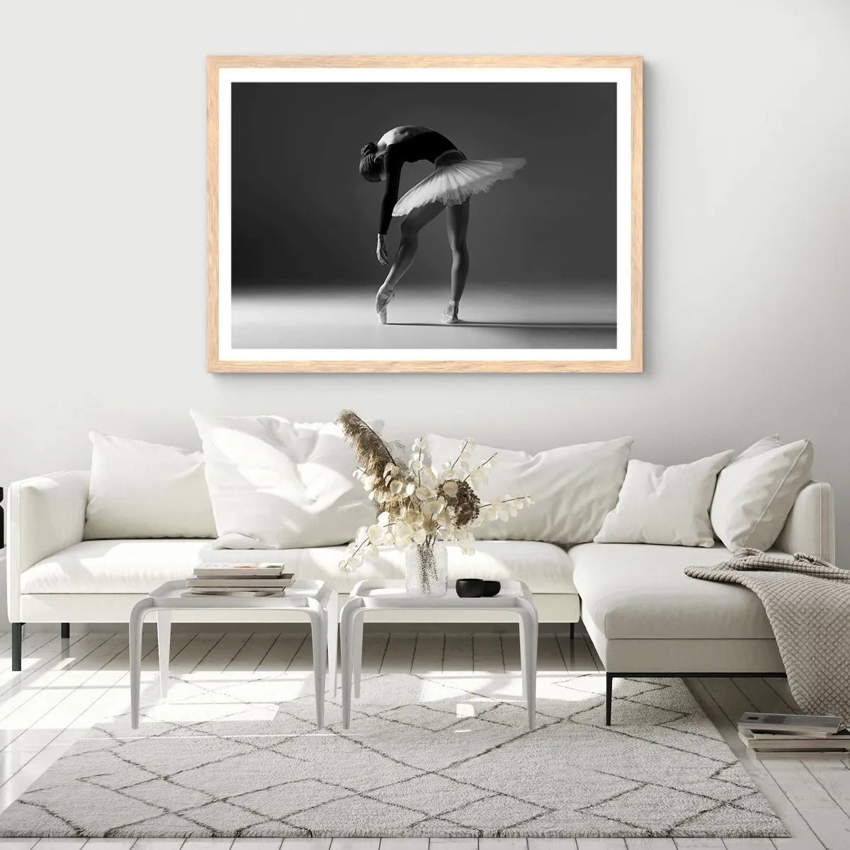 Affisch i ram av ljusek - Bella ballerina - 100x70 cm