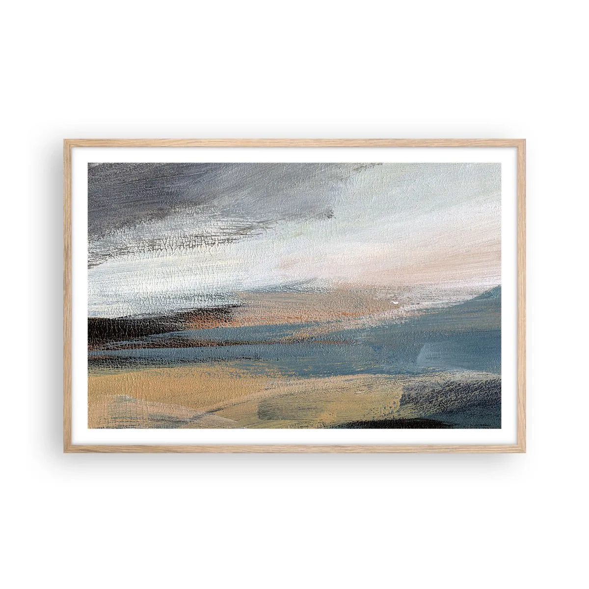 Affisch i ram av ljusek - Abstraktion: nordligt landskap - 91x61 cm