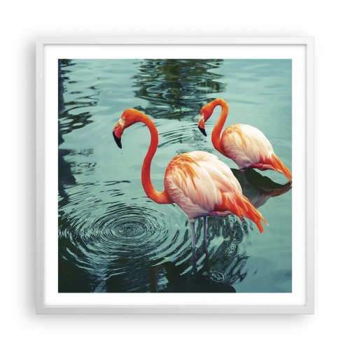 Affisch i vit ram - Nu är vi på modet - 60x60 cm