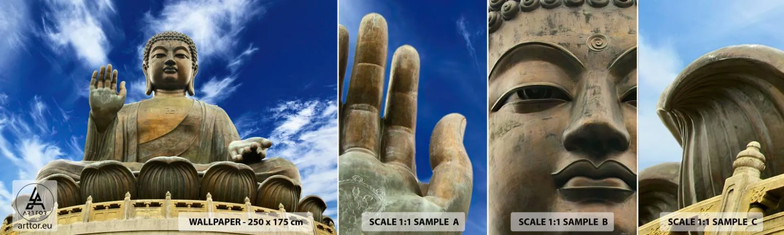 Fototapet Prov Standard Eco - Lev utan rädsla - Buddha, Religion, Asien - 100x30 cm