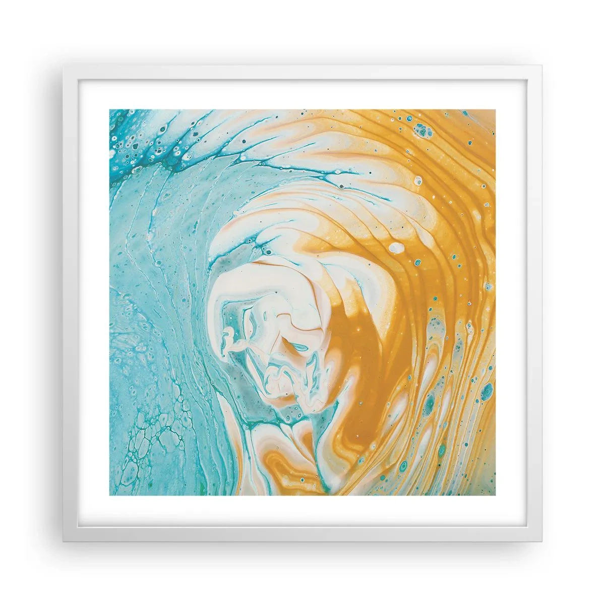 Affisch i vit ram - Pastellfärgad virvel - 50x50 cm