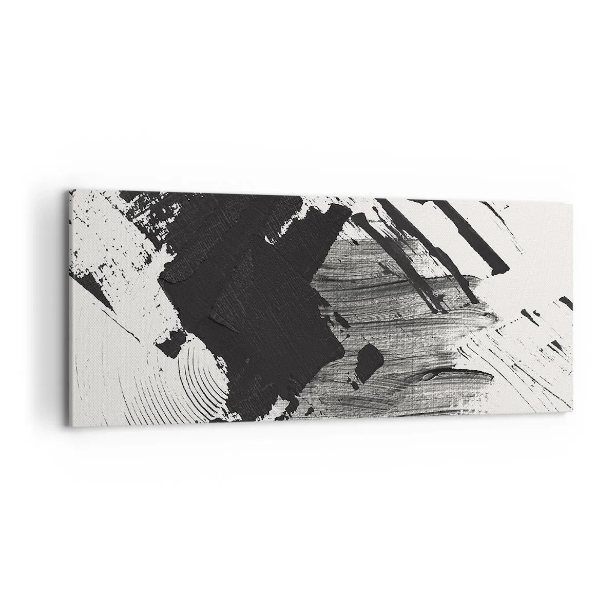 Canvastavla - Bild på duk - Abstraktion - uttrycket av svart - 100x40 cm