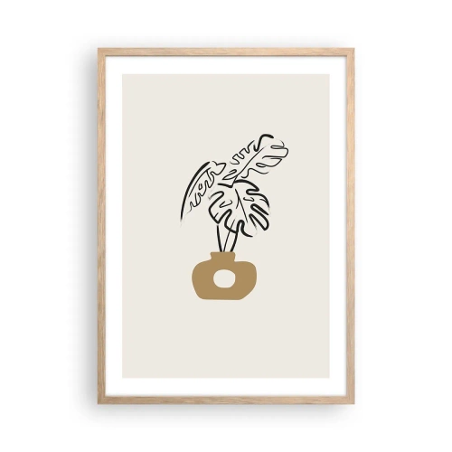 Affisch i ram av ljusek - Monstera -husdekoration - 50x70 cm