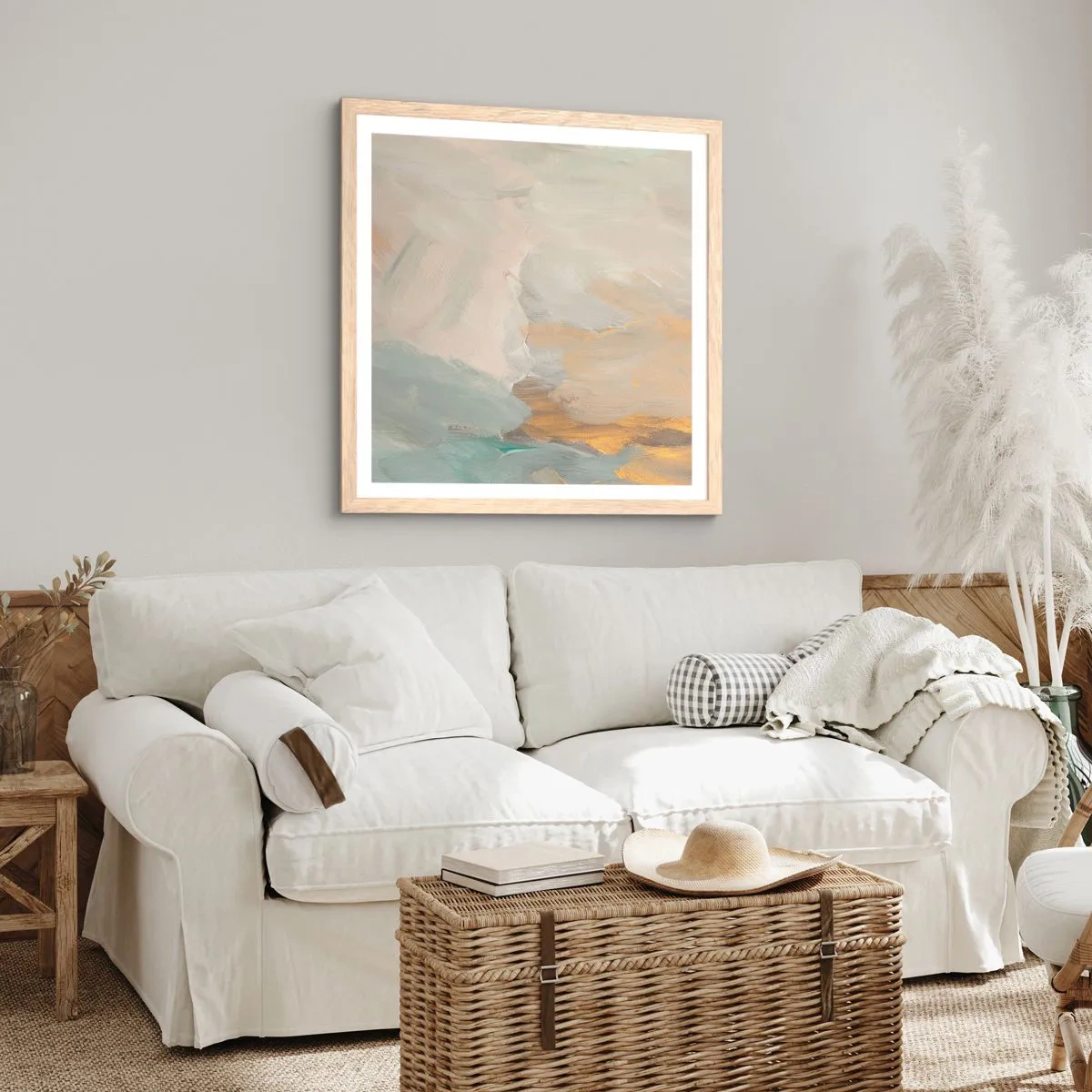 Affisch i ram av ljusek - Abstraktion - ett land av mildhet - 30x30 cm