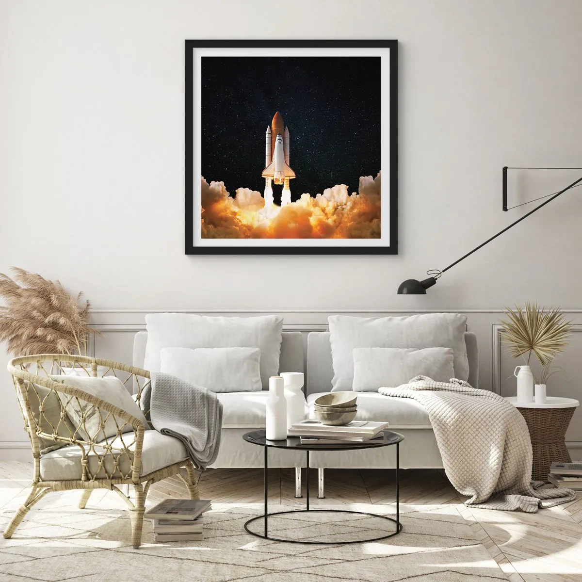 Affisch i svart ram - Ad astra! - 40x40 cm