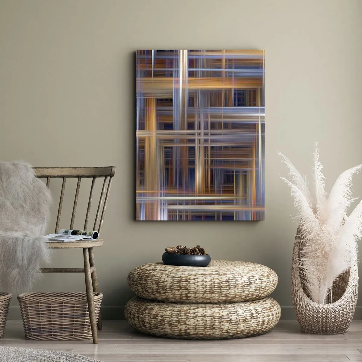 Canvastavla - Bild på duk - Vävd av ljus - 55x100 cm