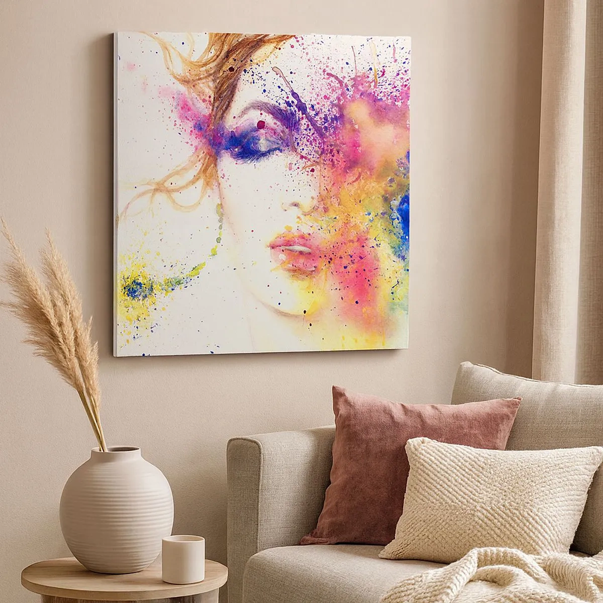 Canvastavla - Bild på duk - Regnbågsyrsel - 30x30 cm