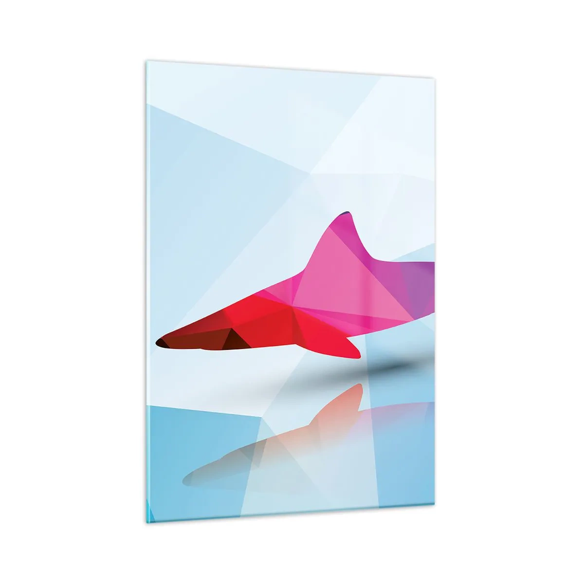 Glastavla - Bild på glas - Haj i kristallrummet - 50x70 cm