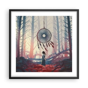 Affisch i svart ram - Hemlighetsfull ritual av lyckan - 50x50 cm