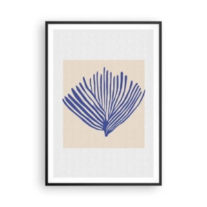 Affisch i svart ram - Blå solfjäder - 70x100 cm