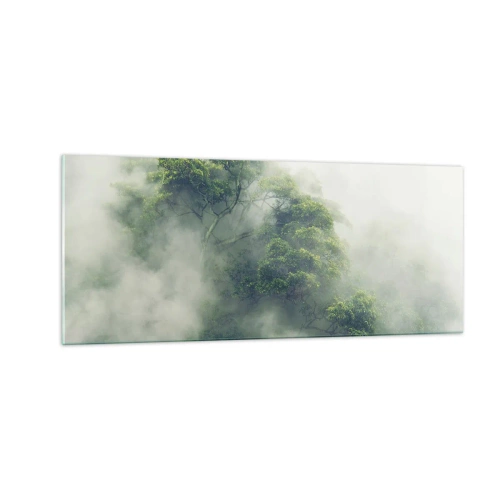 Glastavla - Bild på glas - Insvept i dimma - 100x40 cm