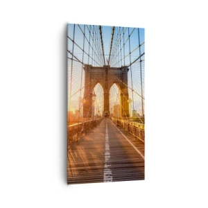 Canvastavla - Bild på duk - På guldbron - 65x120 cm