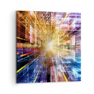 Canvastavla - Bild på duk - Ljuskorridor - 60x60 cm