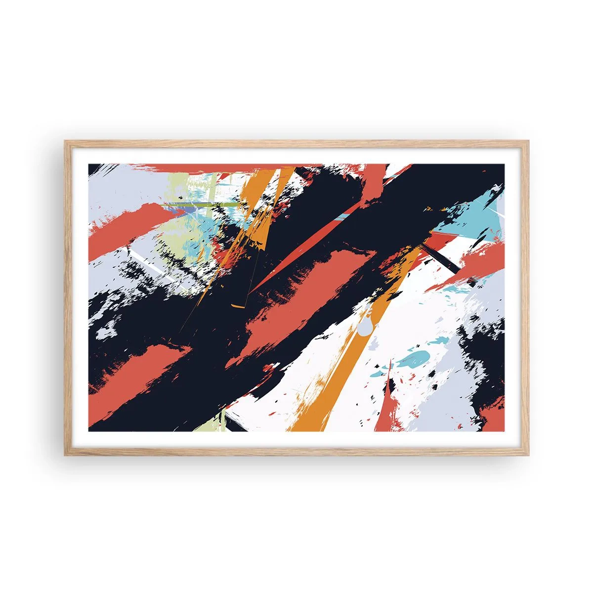 Affisch i ram av ljusek - Dynamisk komposition - 91x61 cm