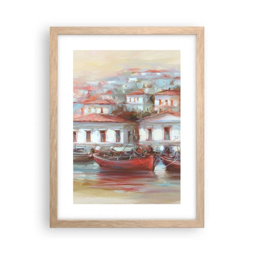 Affisch i ram av ljusek - Lycklig stad - 30x40 cm