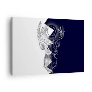 Canvastavla - Bild på duk - Geometri och natur i en symbolisk komposition - 70x50cm - Motsatsernas kamp och gemenskap - Modern väggdekoration för vardagsrum och sovrum ARTTOR