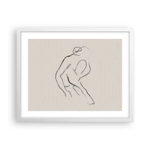Affisch i vit ram - Intim skiss - 50x40 cm