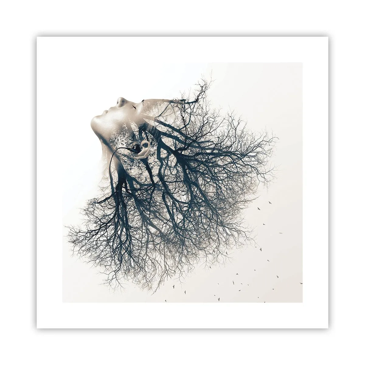 Affisch - Lyssnar på trädens viskningar - 40x40 cm