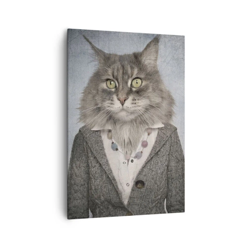 Canvastavla - Bild på duk - Päls är på modet igen - 70x100 cm
