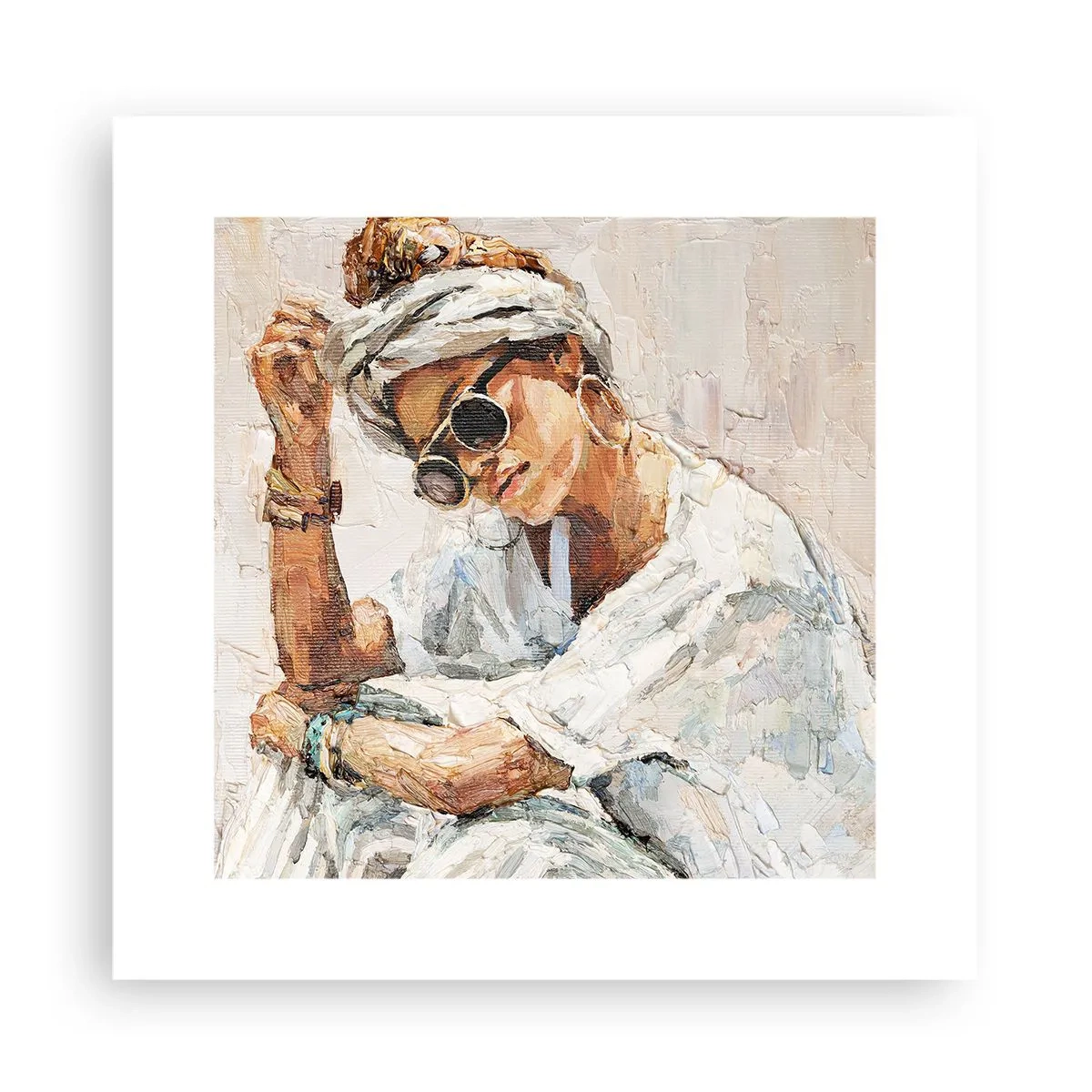 Affisch - Porträtt i fullt solljus - 30x30 cm
