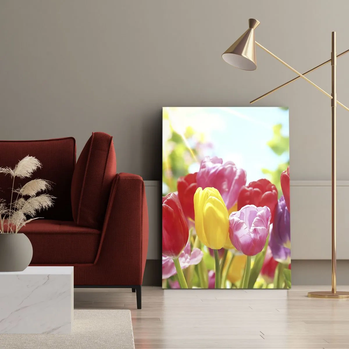 Canvastavla - Bild på duk - Det är vi, majfärgerna! - 45x80 cm