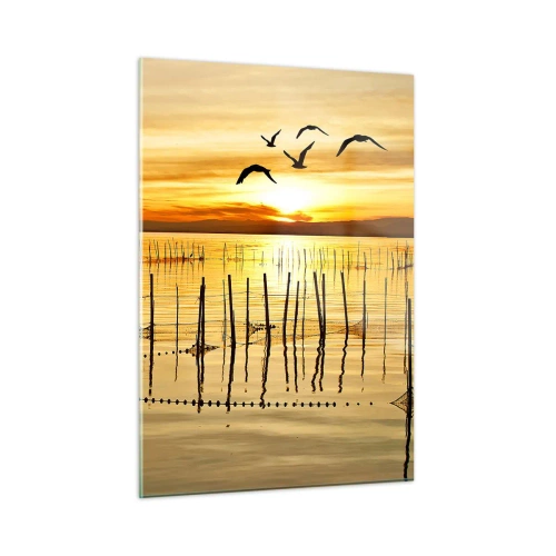 Glastavla - Bild på glas - Fiskevatten - 50x70 cm