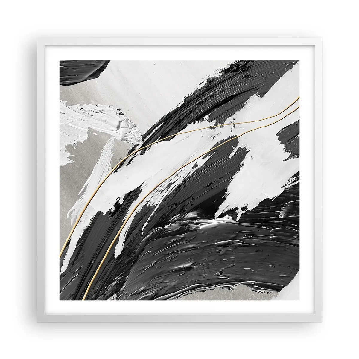 Affisch i vit ram - Storslagen abstraktion - 60x60 cm