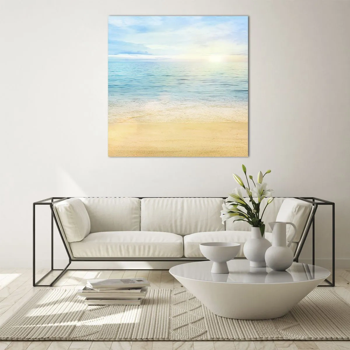 Glastavla - Bild på glas - Det stora blåa - 40x40 cm