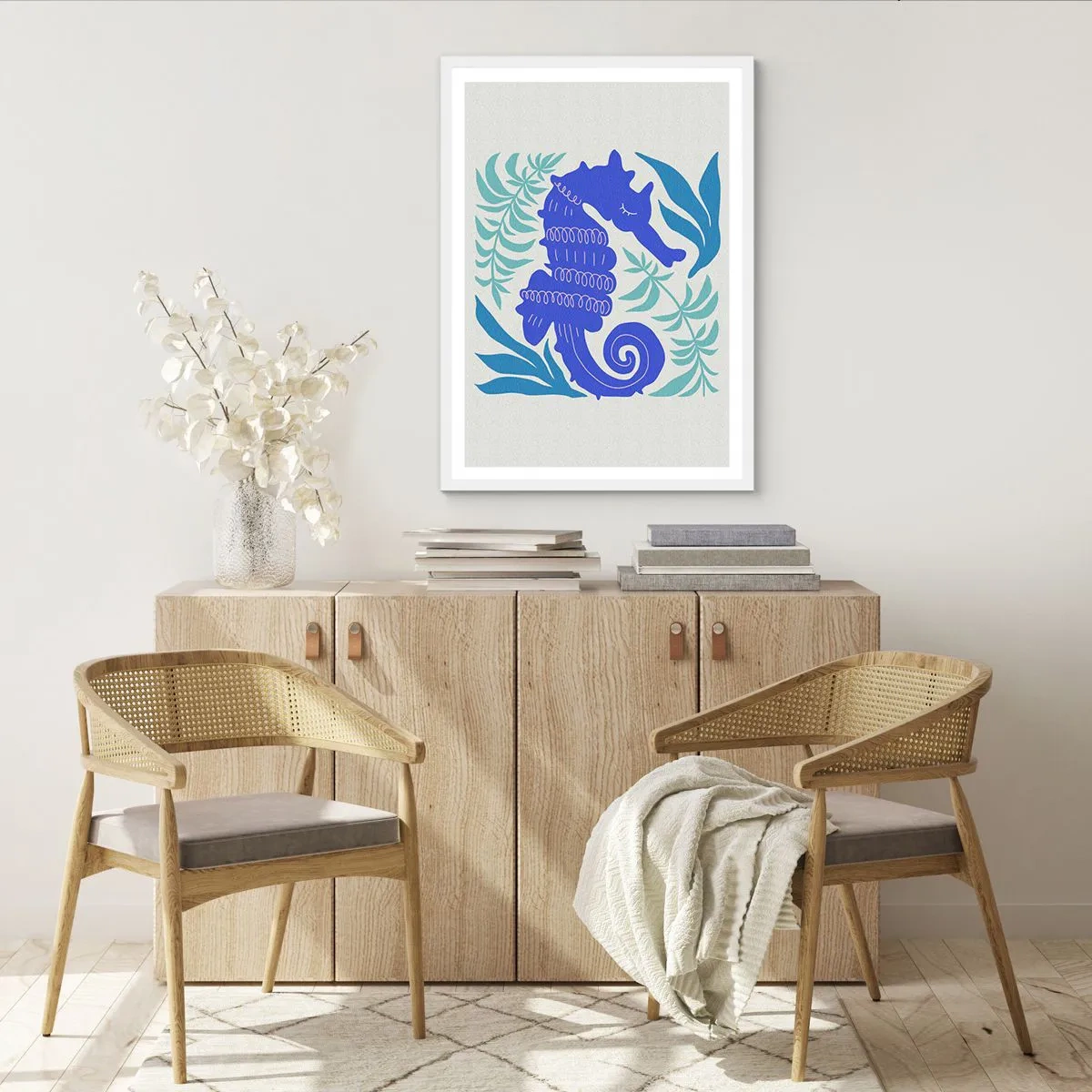 Affisch i vit ram - På enundervattenäng - 70x100 cm