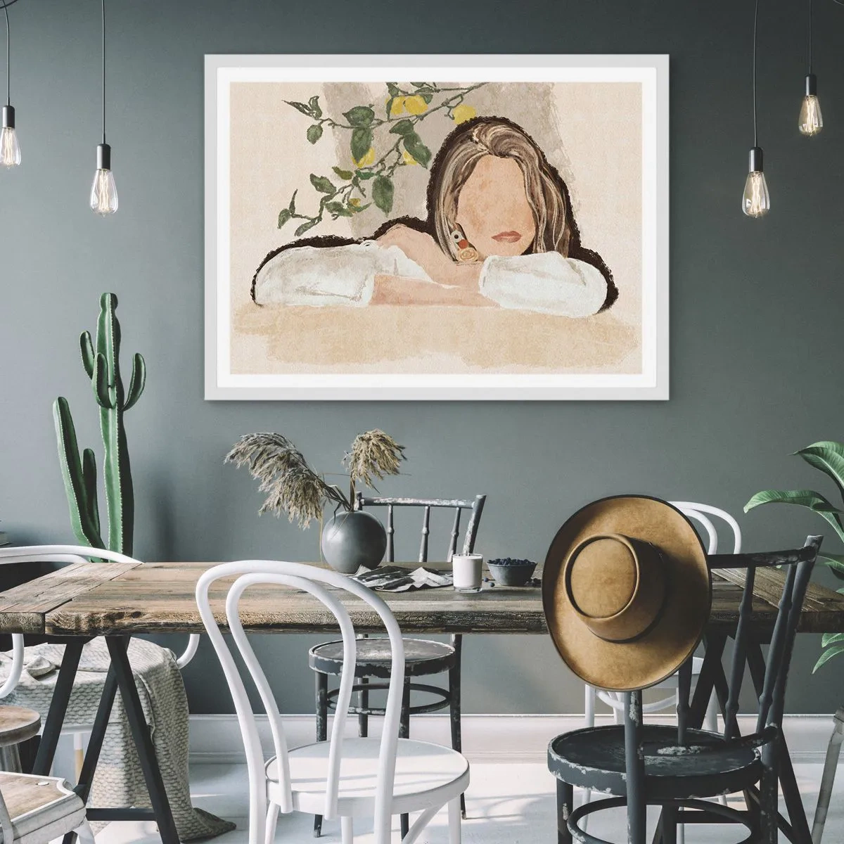 Affisch i vit ram - Sydlig skönhet - 50x40 cm