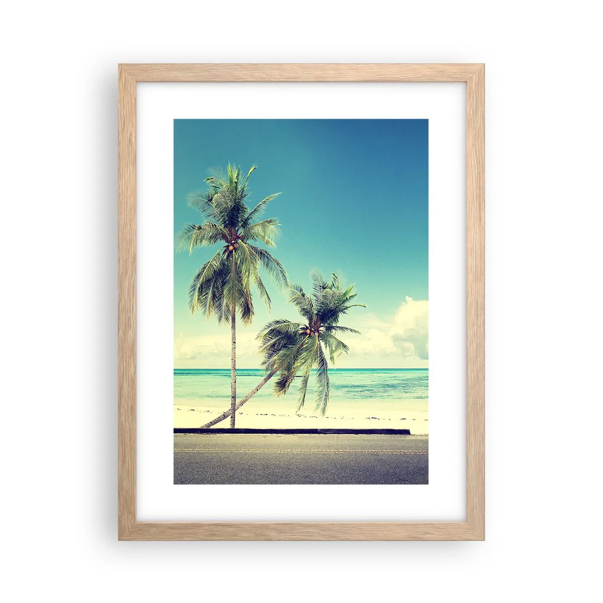 Affisch i ram av ljusek - Dags att börja semester - 30x40 cm