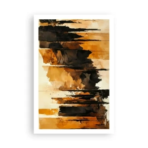 Affisch - Harmoni av svart och guld - 61x91 cm