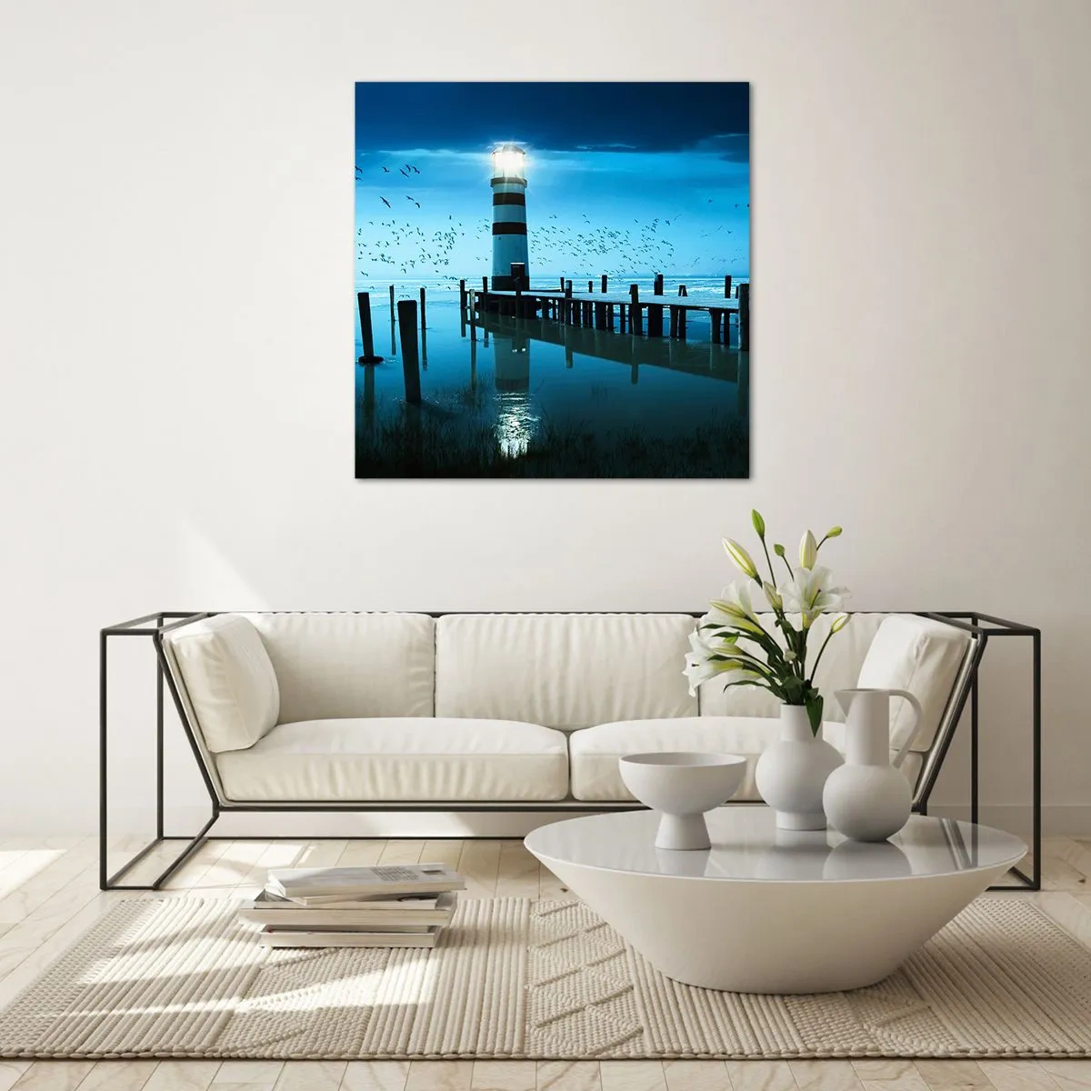 Glastavla - Bild på glas - Och du är inte längre rädd för mörkret - 70x70 cm