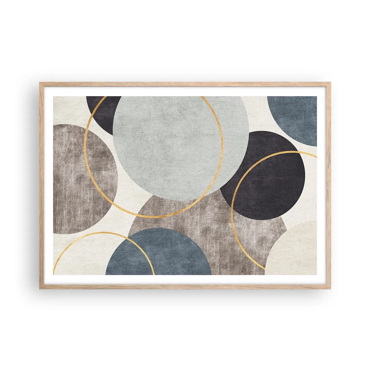 Affisch i ram av ljusek - Cirkel efter cirkel - 100x70 cm